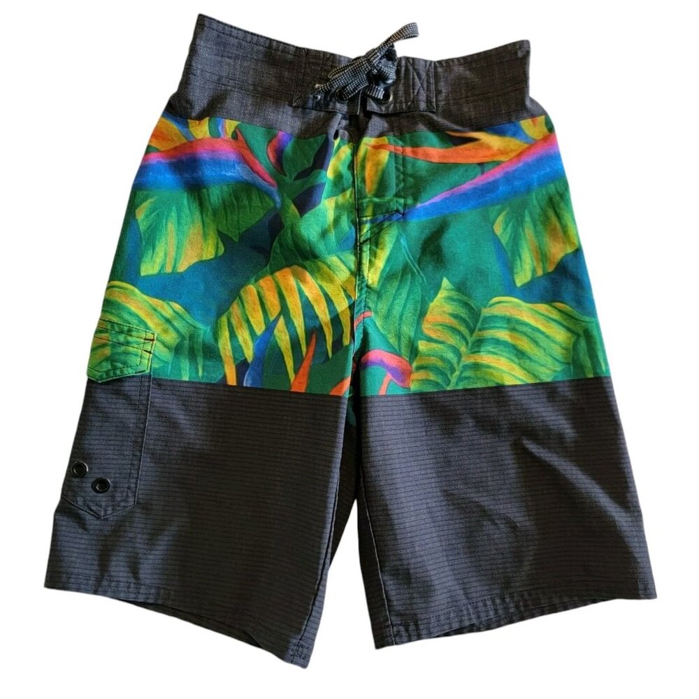 First Wave Boys Swim Trunks Size 8 Multi-color EUC‎